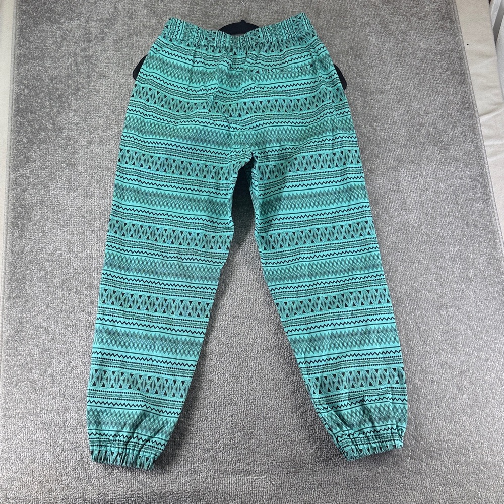 Titicaca Pull On Pants Teal Blue Patterned Joggers Womens M Mid Rise Straight - Picture 6 of 7